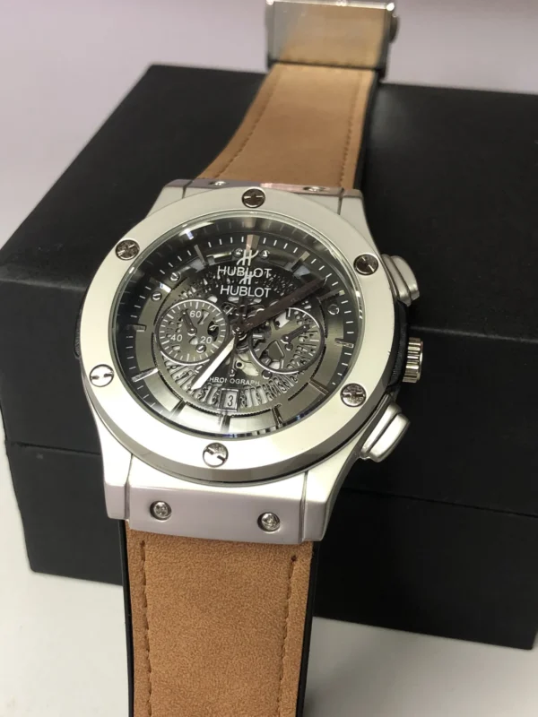 Hublot Skeleton Dial – Brown Rubber Strap Watch - Image 2