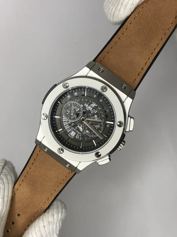 Hublot Skeleton Dial – Brown Rubber Strap Watch - Image 6