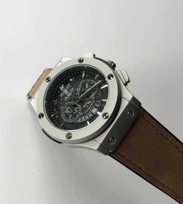 Hublot Skeleton Dial – Brown Rubber Strap Watch - Image 7