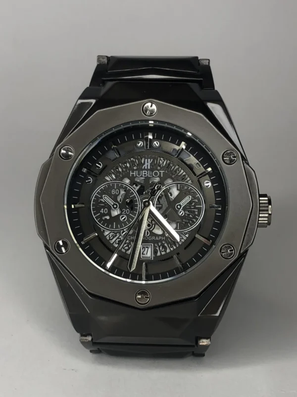 Hublot Skeleton Dial Black Chain Watch - Image 6