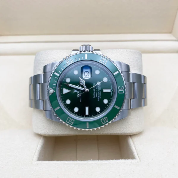 Rolex Silver with Green Dial - Image 3